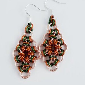 Earrings Japanese Diamond in Hibiscus